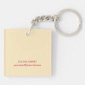 Porte-clés Cute Easter Unicorn Porte - clé personnalisable (Dos)