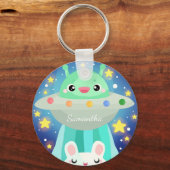 Porte-clés Cute Espace Créature Et Lapin Lapin Lapin (Recto)
