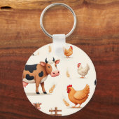 Porte-clés Cute Farm Animals Barn Pattern (Recto)