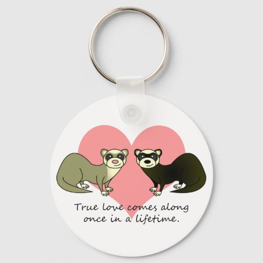 Porte-clés Cute Ferrets Véritable Amour (Recto)