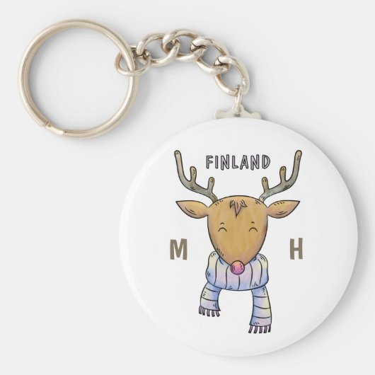 Porte-clés Cute Finlande Reindeer personnalisé porte - clés m (Devant)