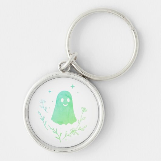 Porte-clés cute floral ghost aesthetic patch (Devant)
