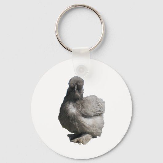 Porte-clés Cute Fluffy Blue Silkie Poulet (Recto)