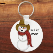 Porte-clés Cute Folk Art Cowboy Snowman (Recto)