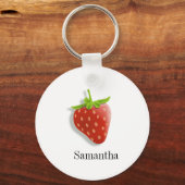 Porte-clés Cute fraise personnalisée (Recto)