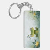 Porte-clés Cute Frog & Dragonfly – Soft Nature Illustration (Devant gauche)