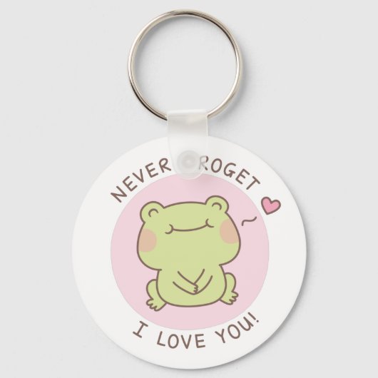 Porte-clés Cute Frog Jamais Frogret Je T'Aime Pun (Recto)