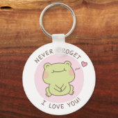 Porte-clés Cute Frog Jamais Frogret Je T'Aime Pun (Recto)