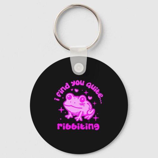 Porte-clés Cute Frog Pun Ribbiting Frog Lovers Quote Design P (Recto)