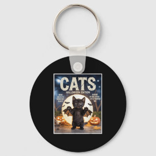 Porte-clés Cute Funky Chat Noir En Costume De Chat Halloween
