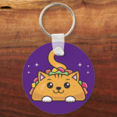 Porte-clés Cute Funny Taco chat arc-en-ciel (Recto)