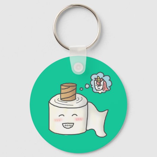 Porte-clés Cute Funny Toilet Papier Dreaming C'est Unicorn (Recto)
