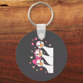 Porte-clés Cute Funny Valentine Silly Gooses Heart Love Match (Recto)