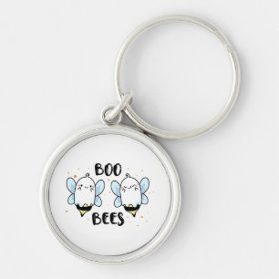 Porte-clés Cute Ghost Boo Bees - Halloween drôle sur fond bla