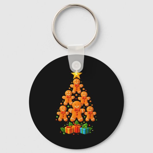 Porte-clés Cute Gingerbread Christmas Tree Holiday Funny Xmas (Recto)