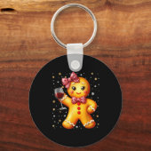 Porte-clés Cute Gingerbread Leopard Coquette Christmas Wine X (Recto)