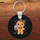 Porte-clés Cute Gingerbread Leopard Coquette Christmas Xmas G (Recto)