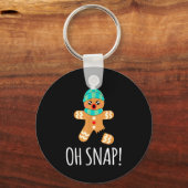 Porte-clés Cute Gingerbread Man Funny Christmas Oh Snap (Recto)