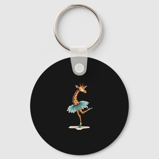 Porte-clés Cute giraffe in a tutu dancing as a ballerina, gif (Recto)