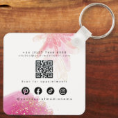 Porte-clés Cute Girly Blush Pink Sparkly Glitter Makeup QR (Verso)
