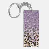 Porte-clés Cute girly tendance violet faux parties scintillan (Devant gauche)