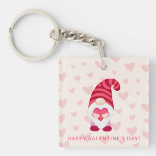 Porte-clés Cute Gnome Holding Heart Classroom Saint-Valentin