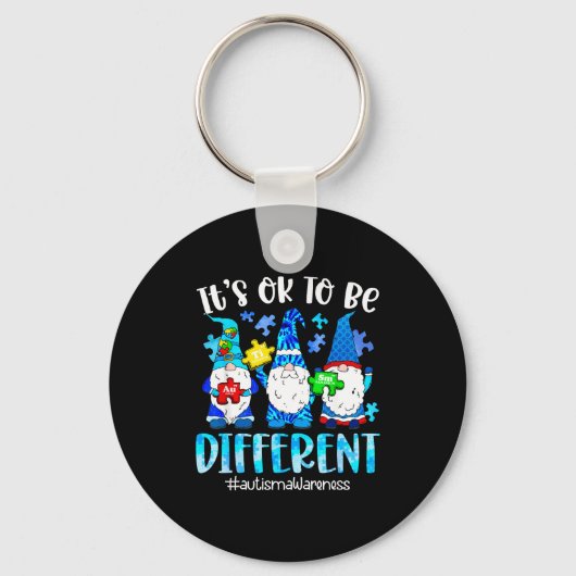 Porte-clés Cute gnomes prise de conscience de l'autisme pour (Recto)