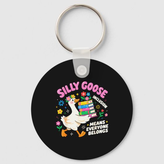 Porte-clés Cute Goose Inclusion Everyone Belongs Teacher Gift (Recto)