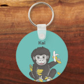 Porte-clés Cute Gorilla Nom animal Porte - clé (Recto)
