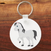 Porte-clés Cute Gray Pony Cartoon Whimsical Horse (Verso)