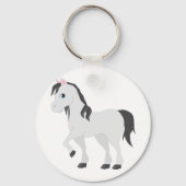 Porte-clés Cute Gray Pony Cartoon Whimsical Horse (Verso)