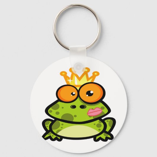 Porte-clés Cute Grenouille Princesse avec Couronne d'or (Recto)