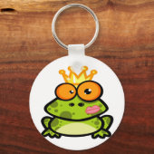 Porte-clés Cute Grenouille Princesse avec Couronne d'or (Recto)