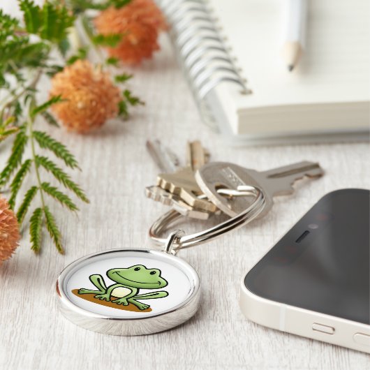 Porte-clés Cute grenouille verte (Côté)