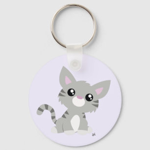 Porte-clés Cute Grey Kitty Porte - clé