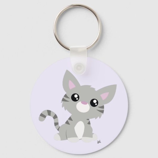 Porte-clés Cute Grey Kitty Porte - clé (Recto)