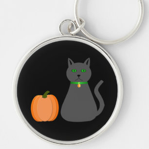 Porte-clés Cute Halloween Chat et Citrouille