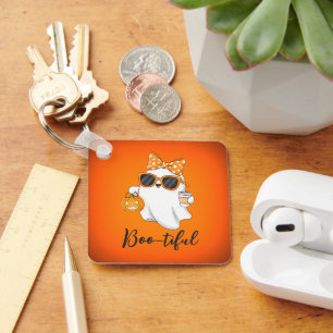 Porte-clés Cute Halloween Ghost Citrouille épice personnalisé