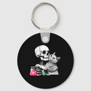 Porte-clés Cute Halloween Squelette Hug Chat Vet Tech Vétérin