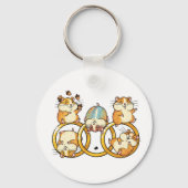 Porte-clés Cute Hamster Trio Rings Cartoon Art (Recto)