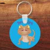Porte-clés Cute happy bearded dragon lizard cartoon (Recto)