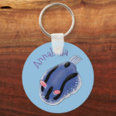 Porte-clés Cute happy blue nudibranch cartoon illustration (Recto)