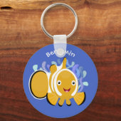 Porte-clés Cute happy clownfish anenome cartoon (Recto)