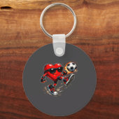 Porte-clés Cute Heart Playing Soccer Valentines Day Soccer Bo (Recto)