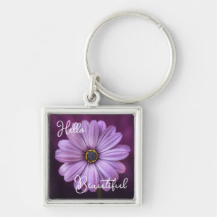 Porte-clés Cute Hello Beautiful Lavender Daisy Flower