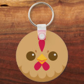 Porte-clés Cute Hen / Visage de poulet (Recto)