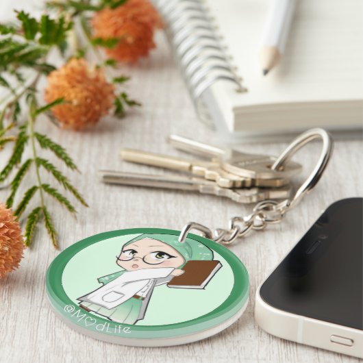 Porte-clés cute hijabed anime key chain (Devant Droit)
