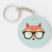 Porte-clés Cute Hipster Red Fox (Devant)