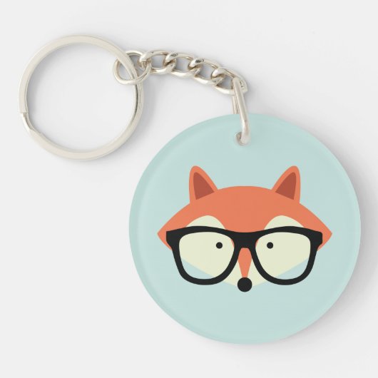 Porte-clés Cute Hipster Red Fox (Devant)
