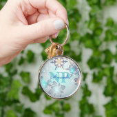 Porte-clés Cute Ice Blue Snowflake Nom personnalisé NP Nurse (Main)